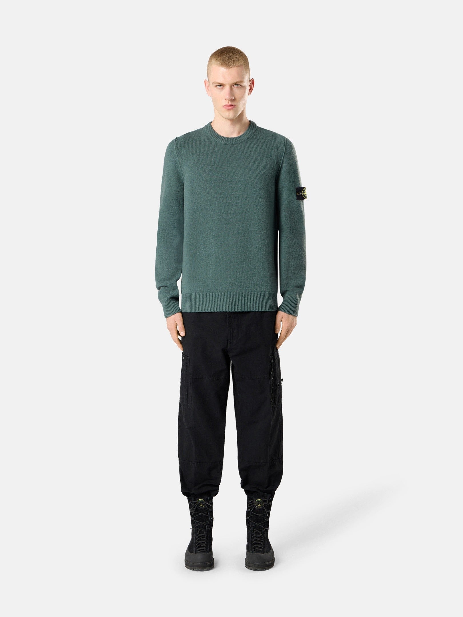 Regular-fit crewneck jumper with ribbed trims - BoUvy
