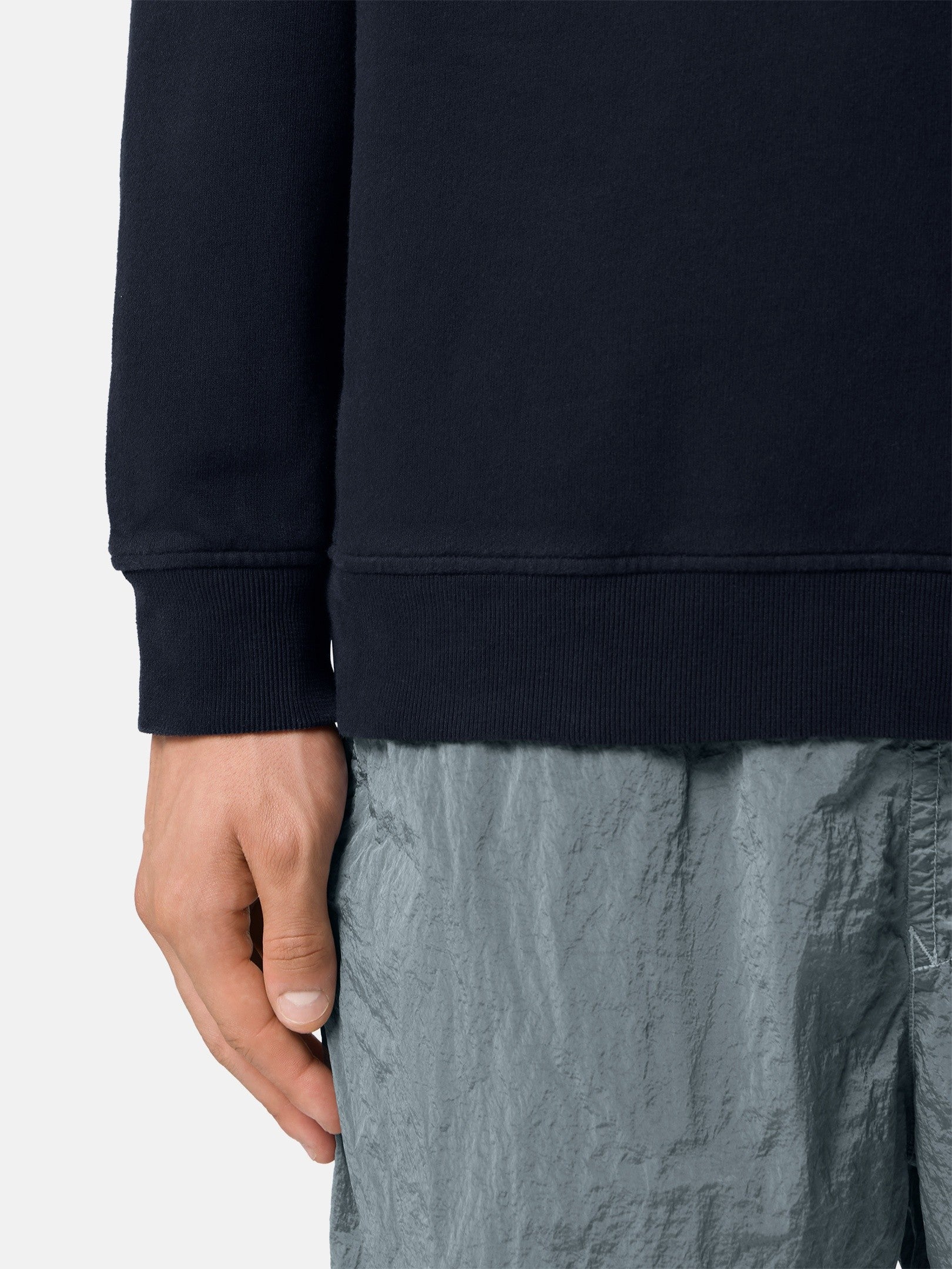 Regular-fit crewneck sweatshirt with ribbed inserts - BoUvy