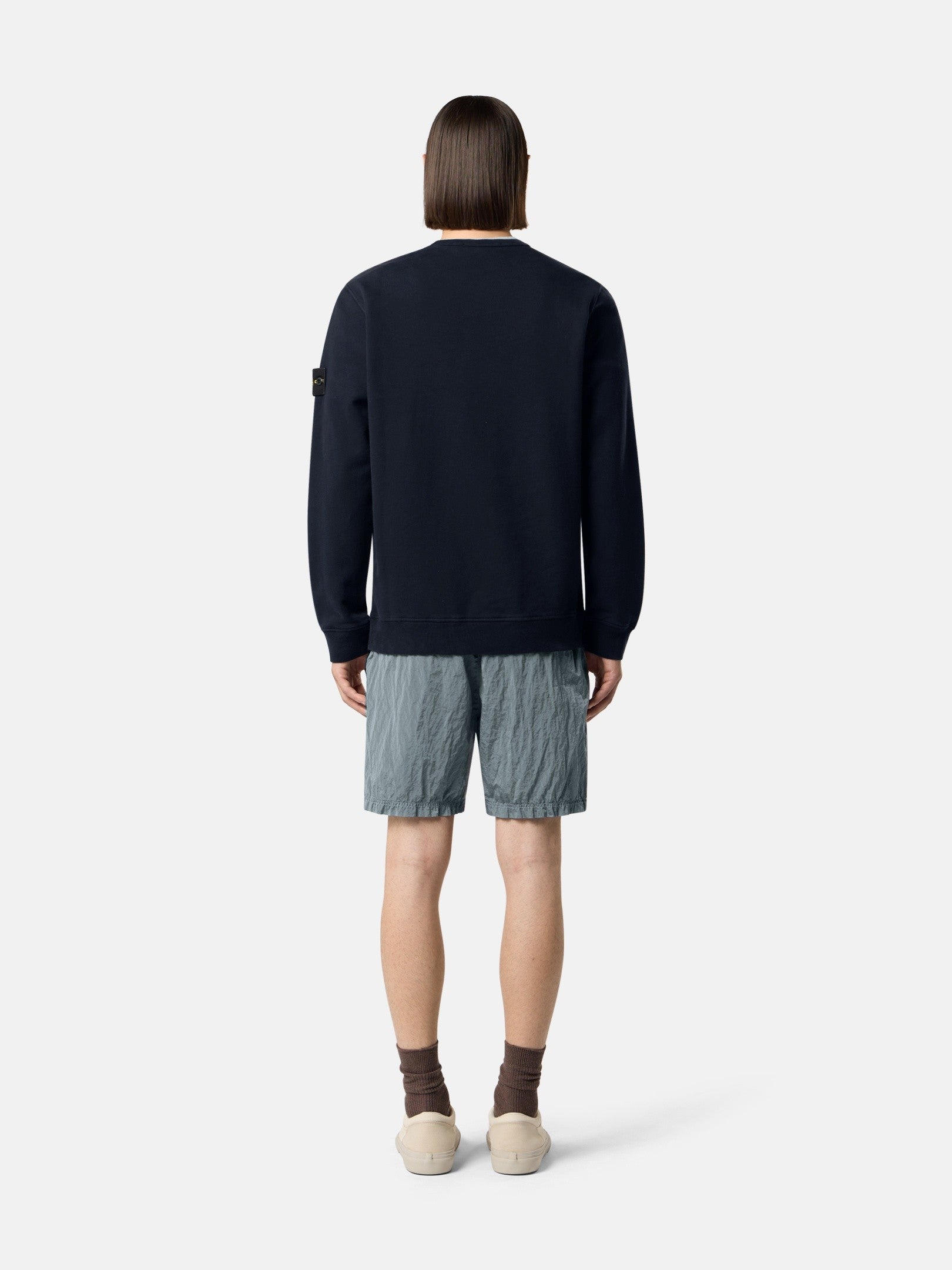 Regular-fit crewneck sweatshirt with ribbed inserts - BoUvy