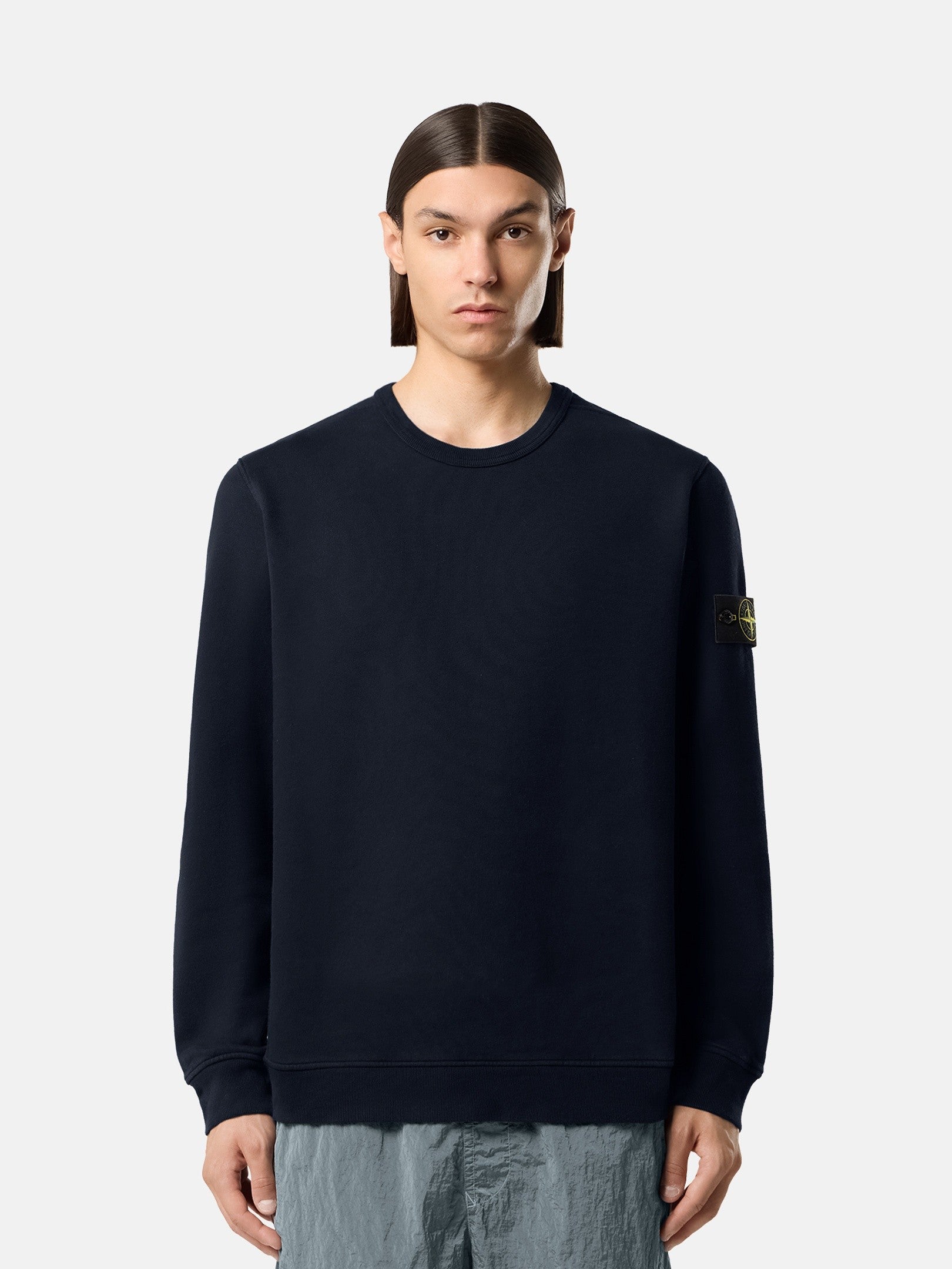 Regular-fit crewneck sweatshirt with ribbed inserts - BoUvy