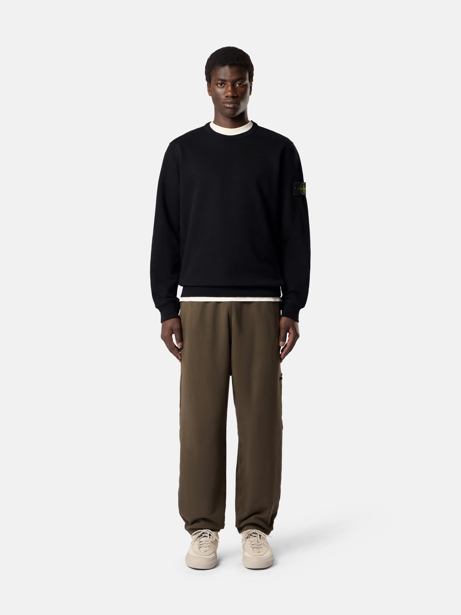 Regular-fit crewneck sweatshirt with ribbed inserts - BoUvy