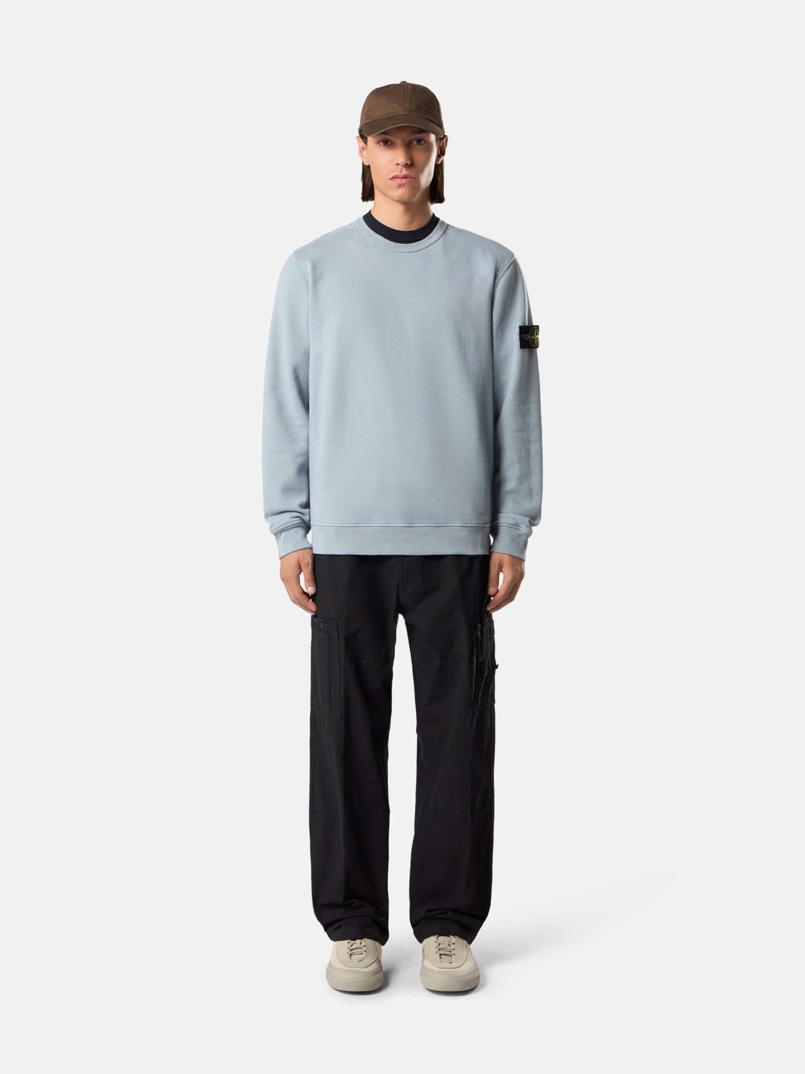 Regular-fit crewneck sweatshirt with ribbed inserts - BoUvy