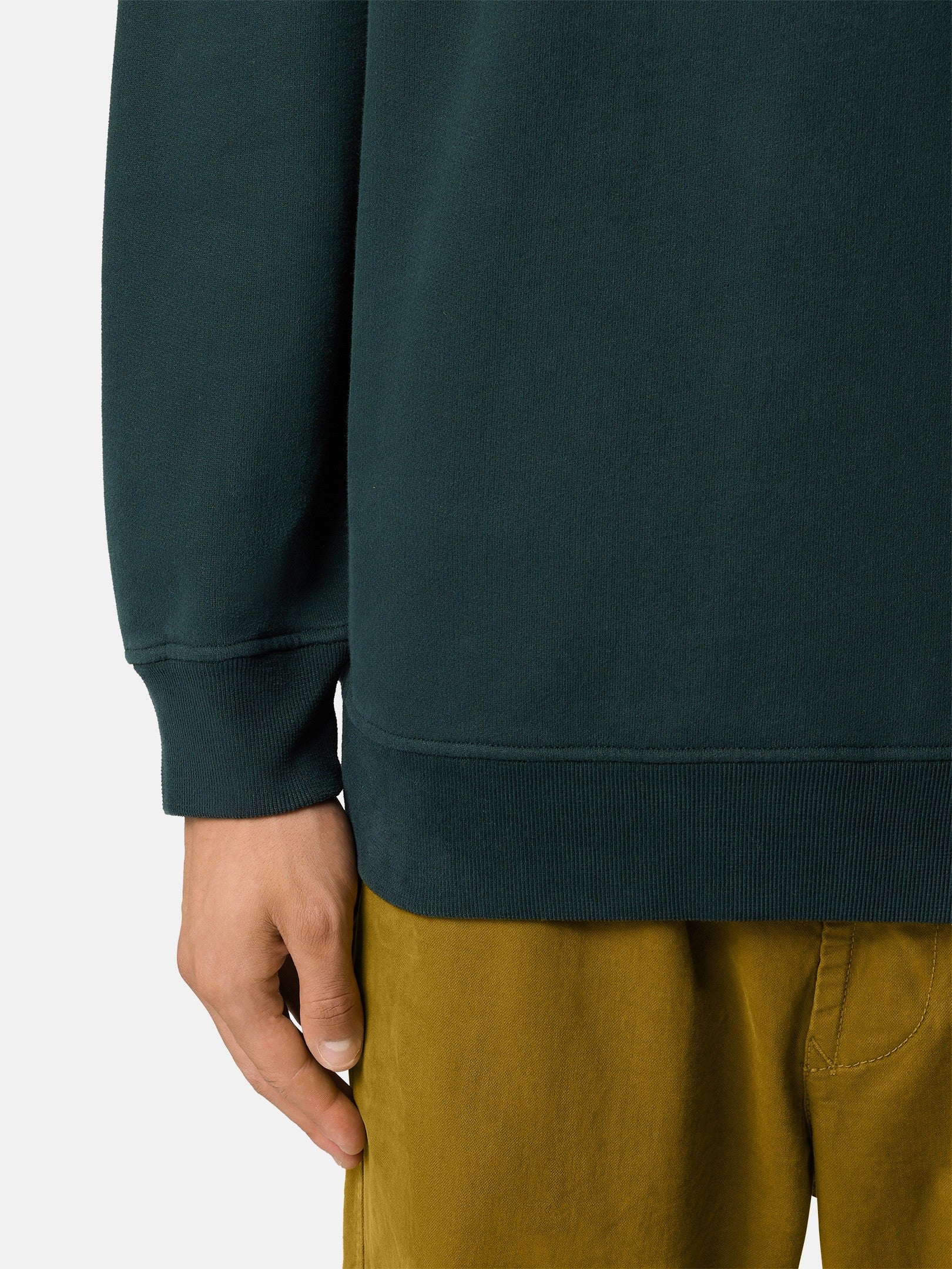 Regular-fit crewneck sweatshirt with ribbed inserts - BoUvy