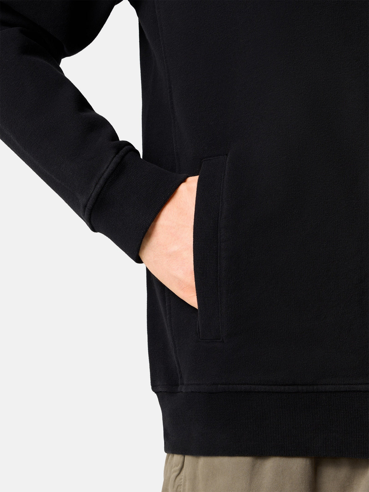 Regular-fit zip-up hooded sweatshirt with ribbed inserts - BoUvy