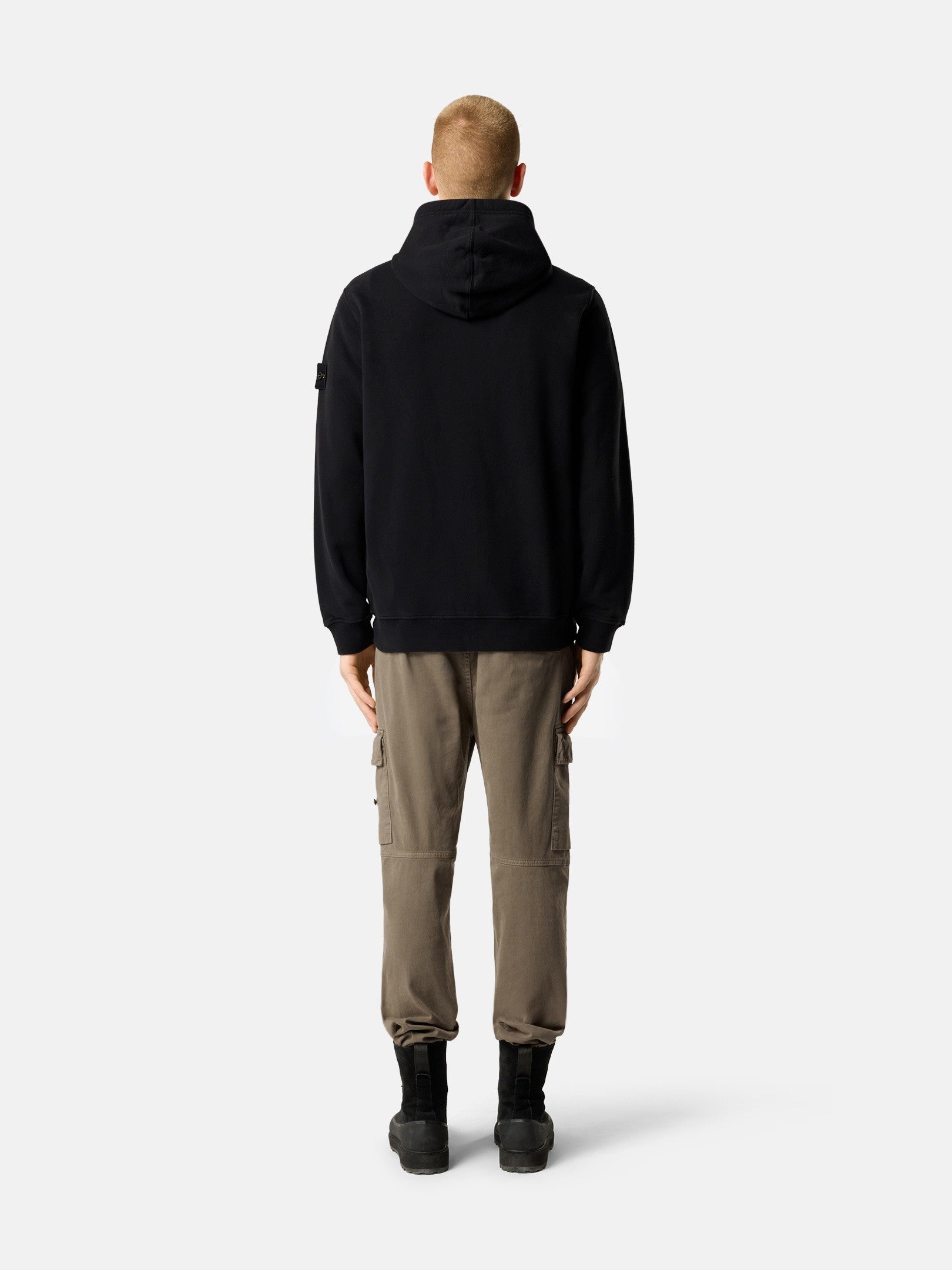 Regular-fit zip-up hooded sweatshirt with ribbed inserts - BoUvy