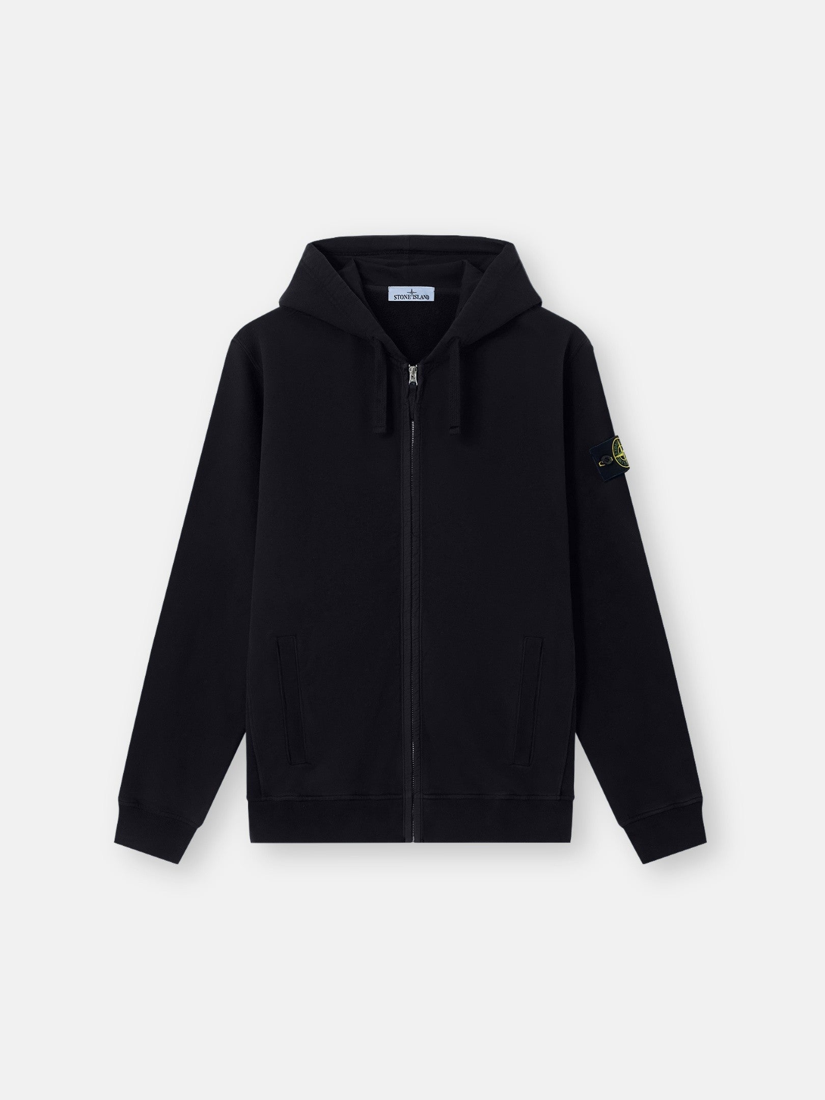 Regular-fit zip-up hooded sweatshirt with ribbed inserts - BoUvy