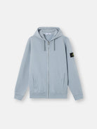 Regular-fit zip-up hooded sweatshirt with ribbed inserts - BoUvy
