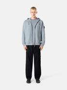 Regular-fit zip-up hooded sweatshirt with ribbed inserts - BoUvy