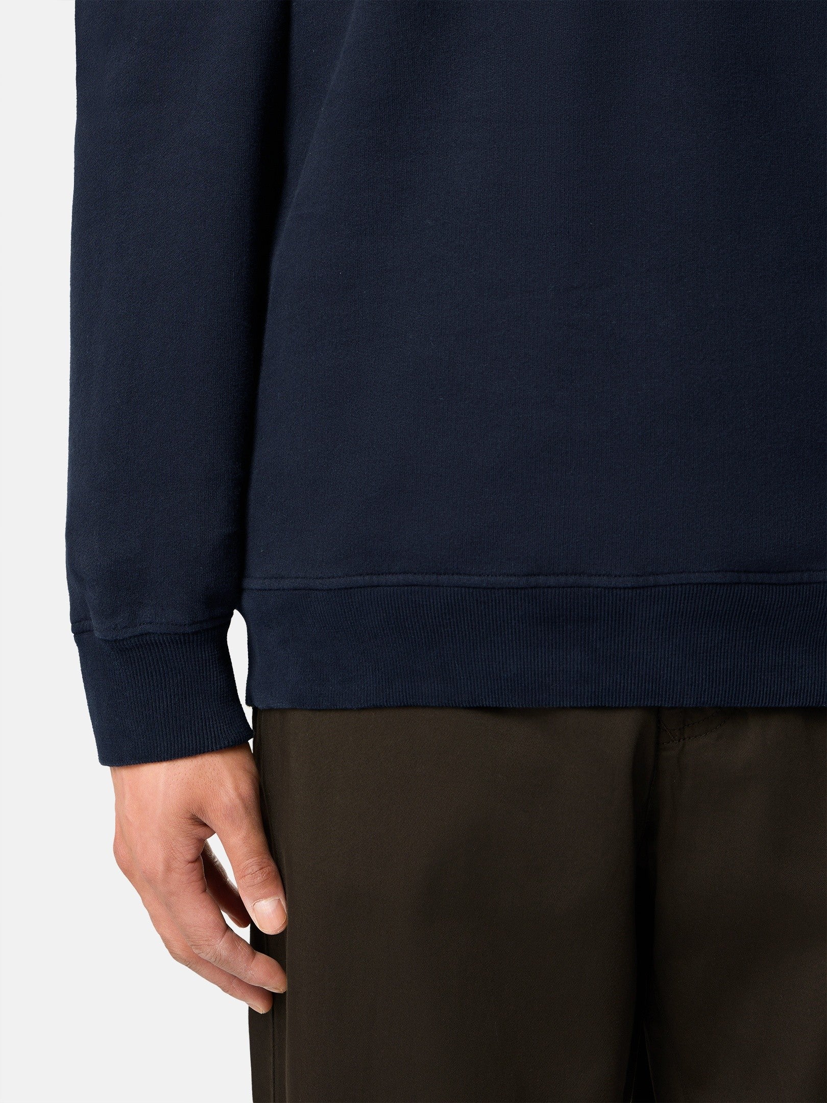Regular-fit half-zip sweatshirt with ribbed inserts - BoUvy