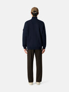 Regular-fit half-zip sweatshirt with ribbed inserts - BoUvy