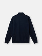Regular-fit half-zip sweatshirt with ribbed inserts - BoUvy