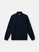Regular-fit half-zip sweatshirt with ribbed inserts - BoUvy
