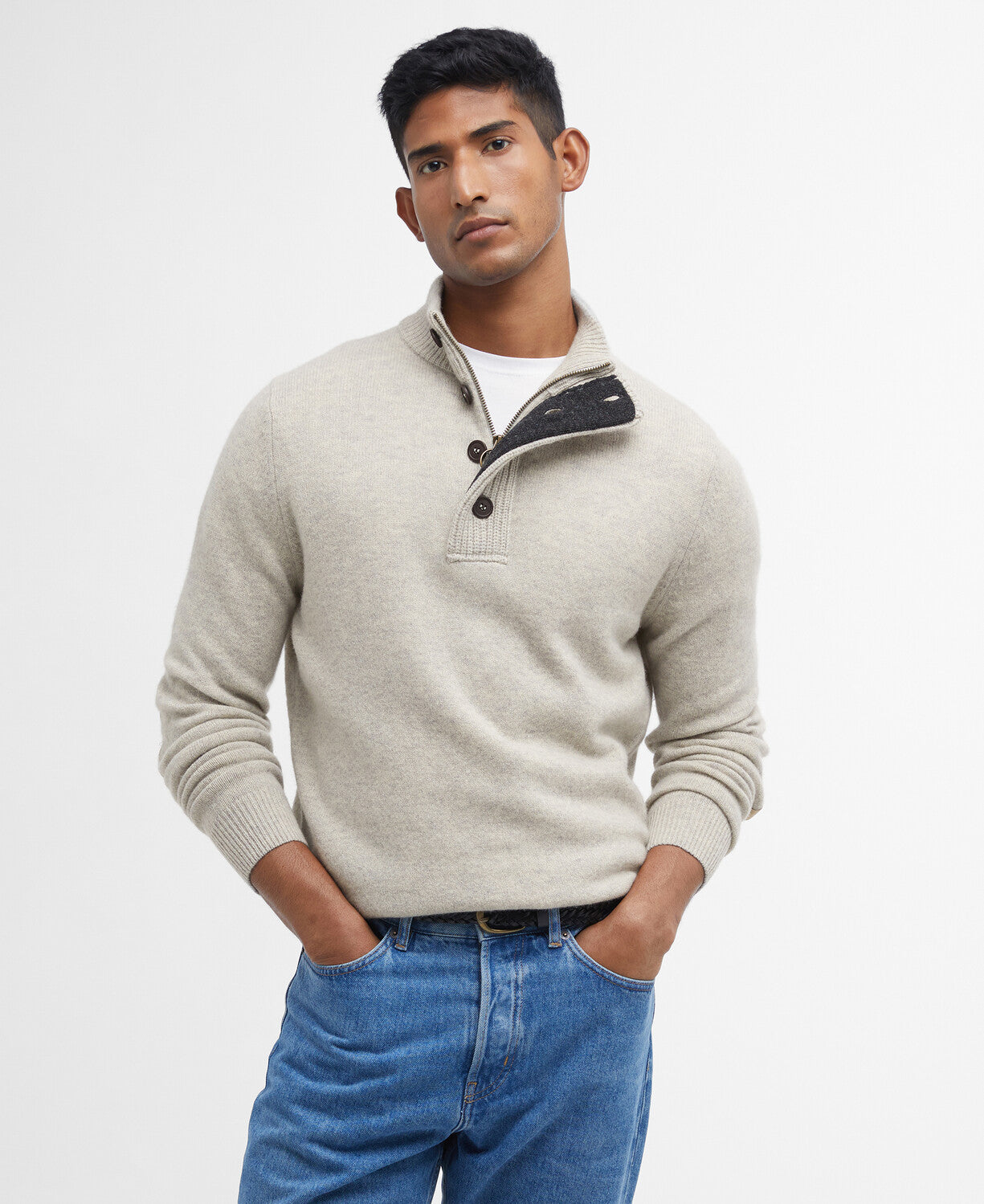 Essential Patch Half Zip Knitted Jumper | BoUvy