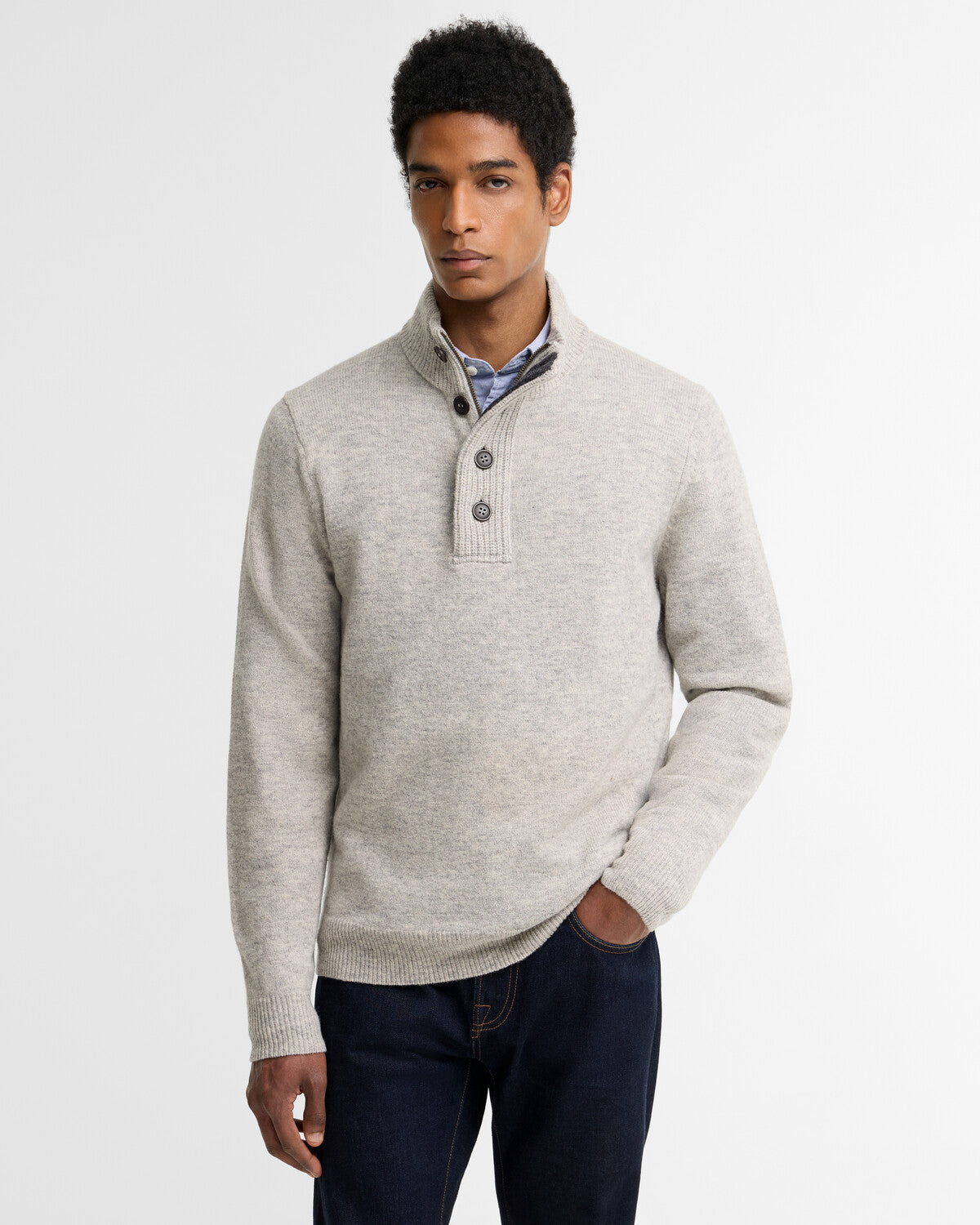 Essential Patch Half Zip Knitted Jumper | BoUvy