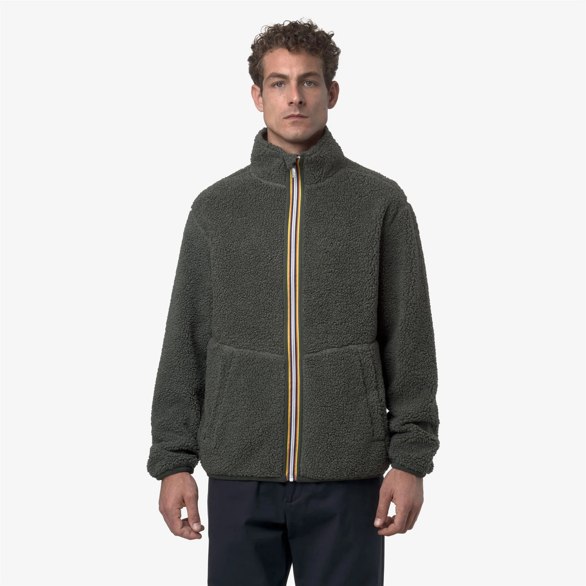 PASCAL SHERPA POLAR DOUBLE - Fleece - Jacket - Man - Green Blackish Combo-GREEN BLACKISH | BoUvy