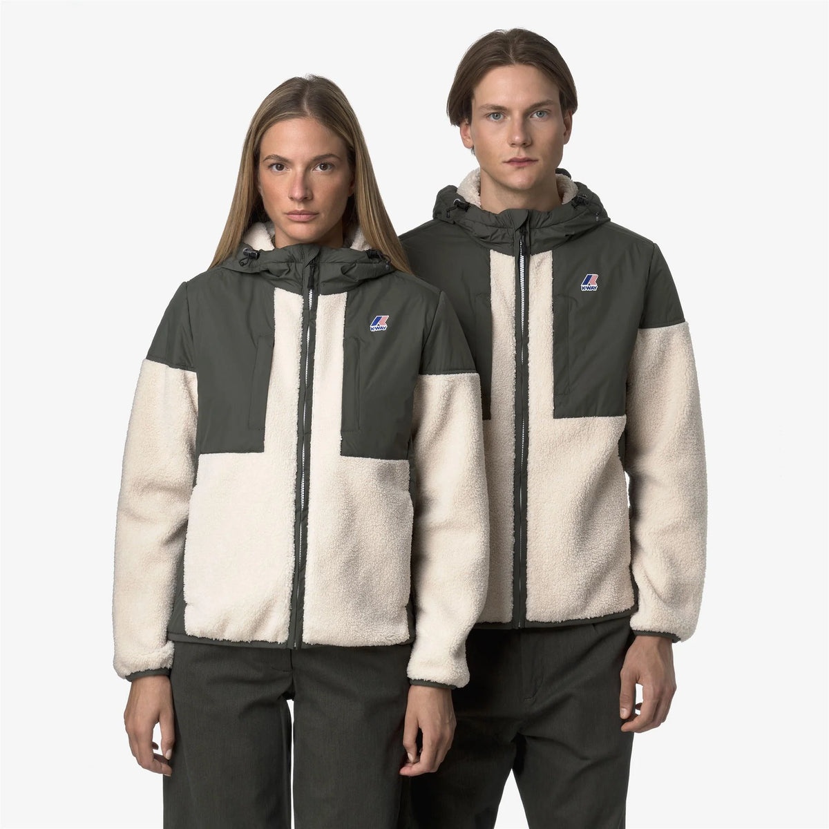SAMSON 4.0 ORSETTO - Fleece - Hoodie Full Zip - Unisex - GREEN BLACKISH--Ivory | BoUvy
