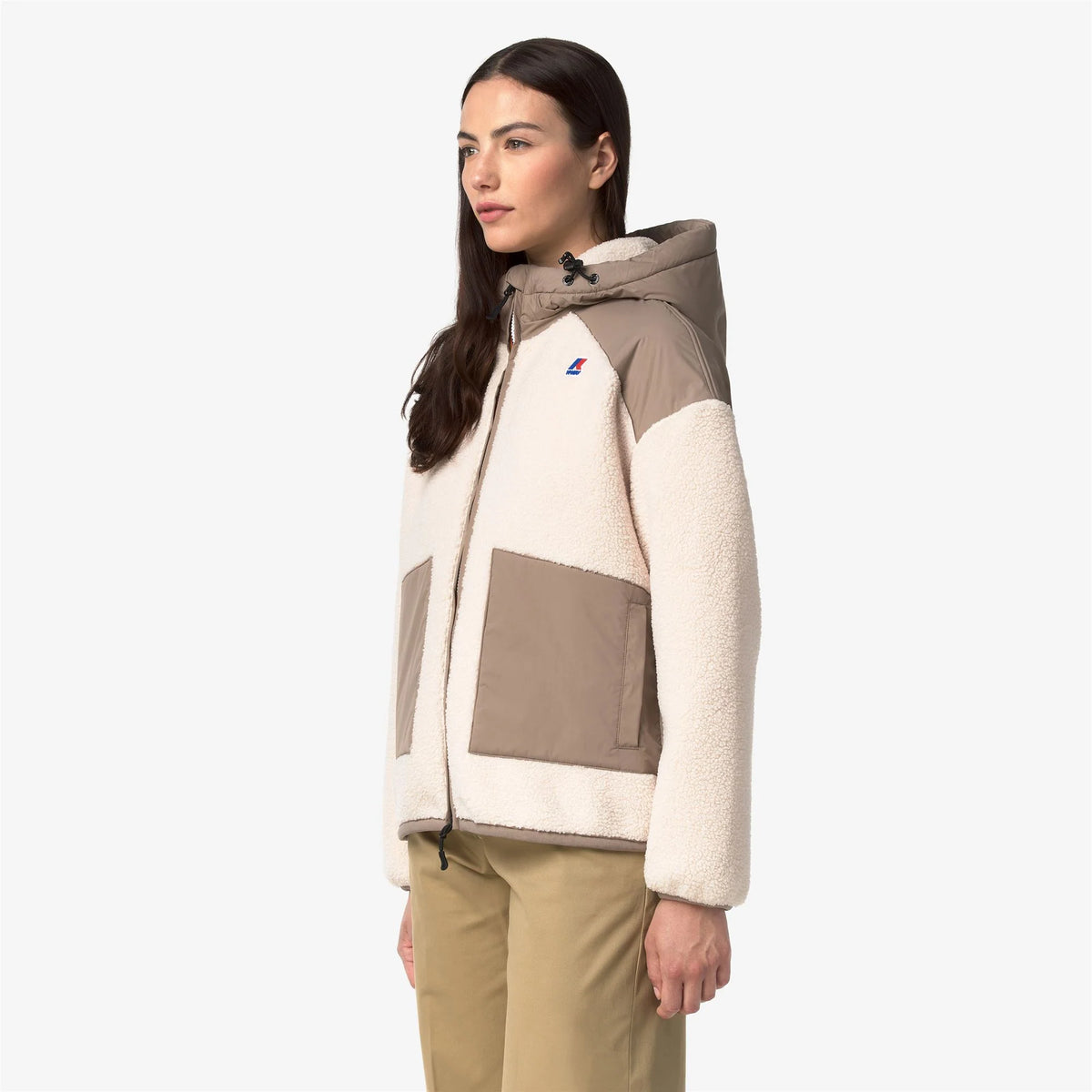 ANGELIQUE 4.0 ORSETTO - Fleece - Hoodie Full Zip - Woman - Beige Taupe-Ivory | BoUvy
