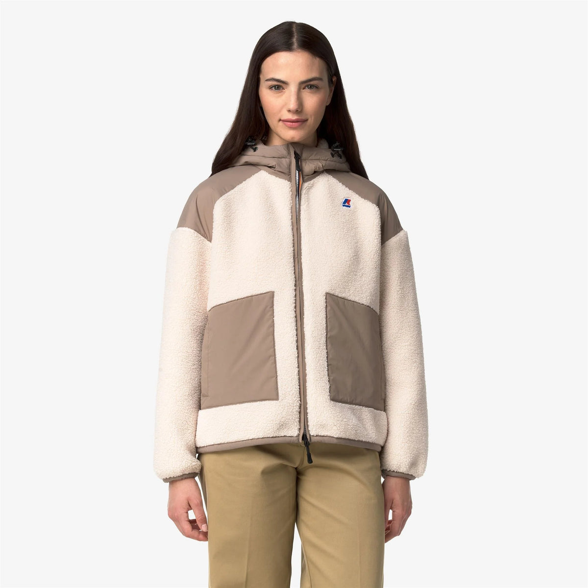 ANGELIQUE 4.0 ORSETTO - Fleece - Hoodie Full Zip - Woman - Beige Taupe-Ivory | BoUvy