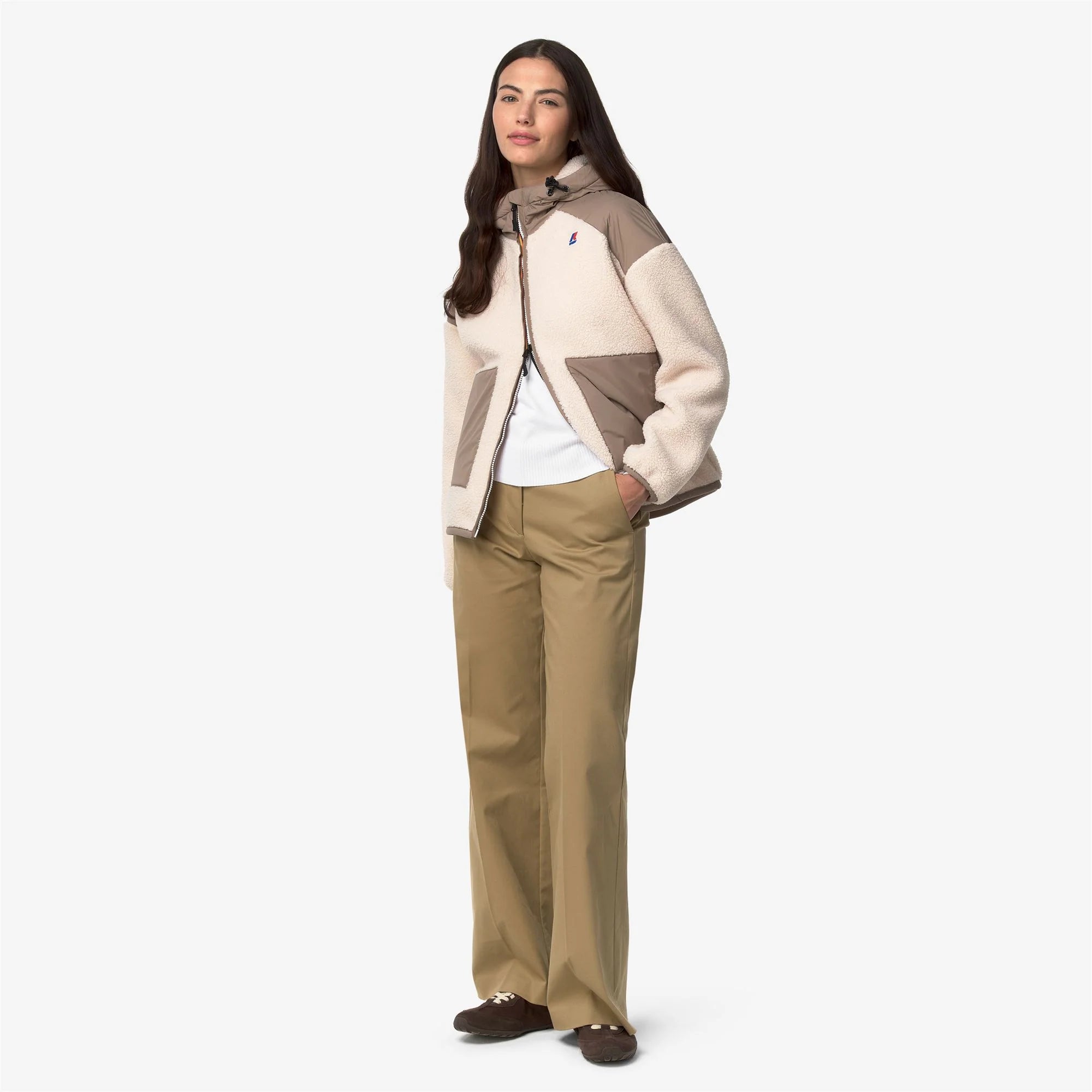 ANGELIQUE 4.0 ORSETTO - Fleece - Hoodie Full Zip - Woman - Beige Taupe-Ivory | BoUvy