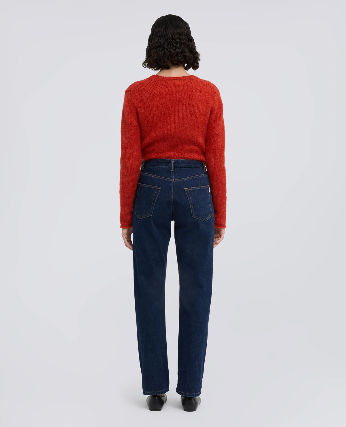 HIGH-WAISTED COTTON DENIM TROUSERS - DENIM | BoUvy