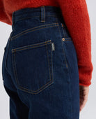 HIGH-WAISTED COTTON DENIM TROUSERS - DENIM | BoUvy