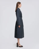 NYLON COAT PADDED WITH THERMORE(R) WADDING - NAVY | BoUvy