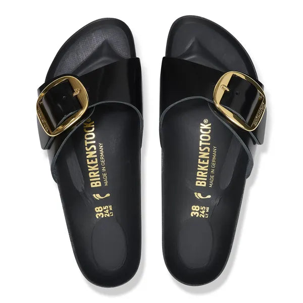 Madrid Big Buckle Natural Leather Patent - BoUvy