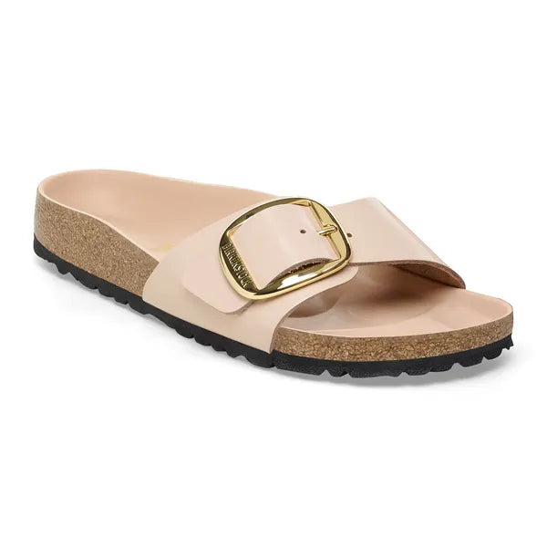 Madrid Big Buckle Natural Leather Patent - BoUvy