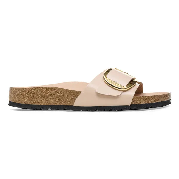 Madrid Big Buckle Natural Leather Patent - BoUvy