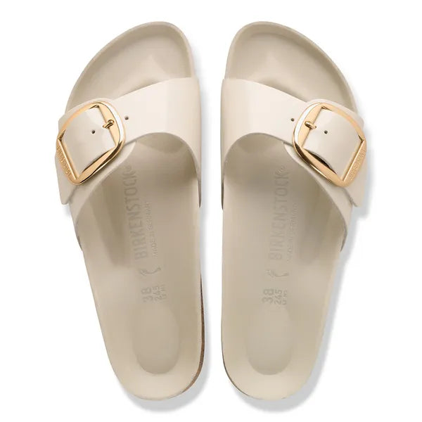 Madrid Big Buckle Natural Leather Patent - BoUvy
