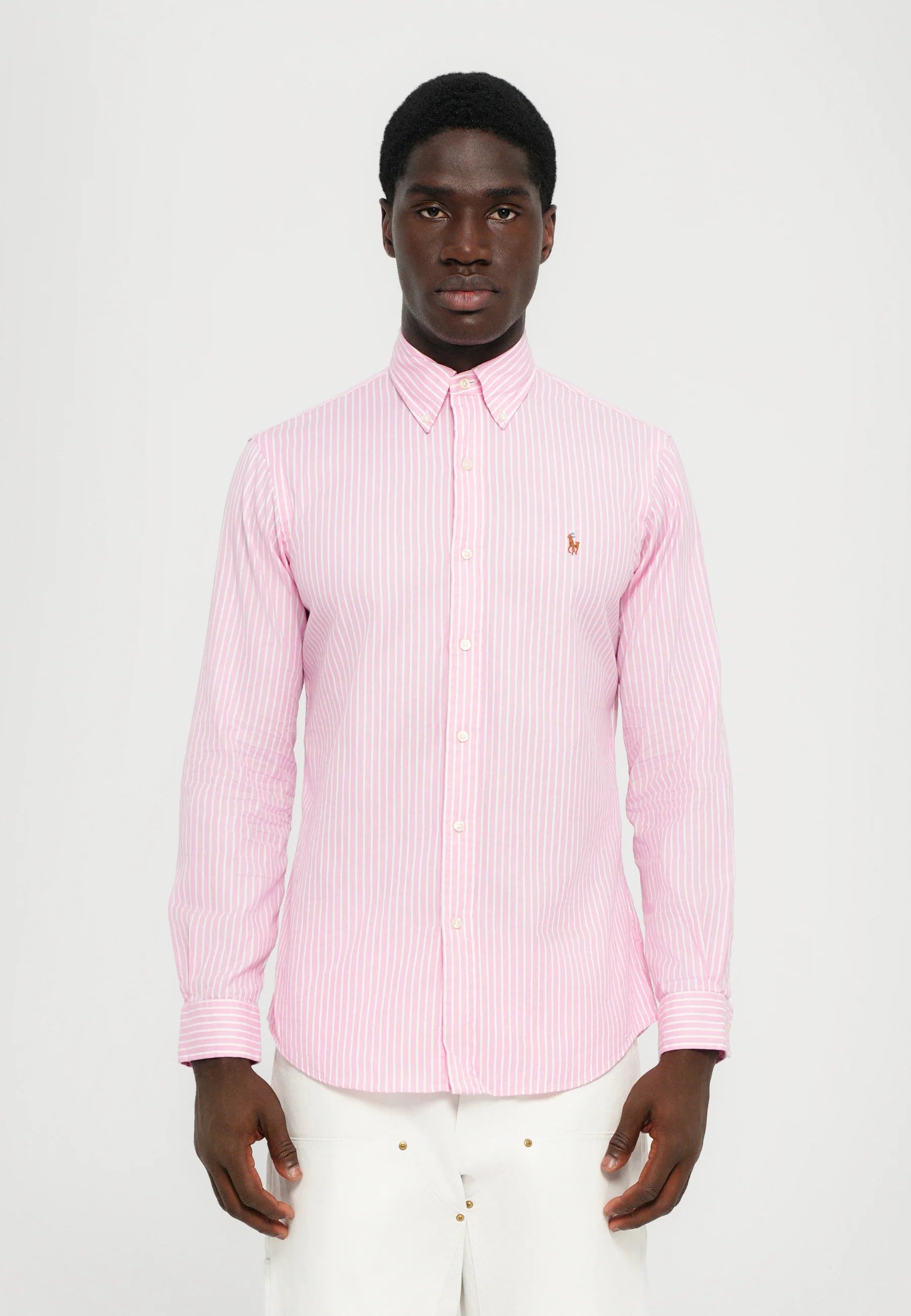 Custom Fit Striped Stretch Oxford Shirt - BoUvy