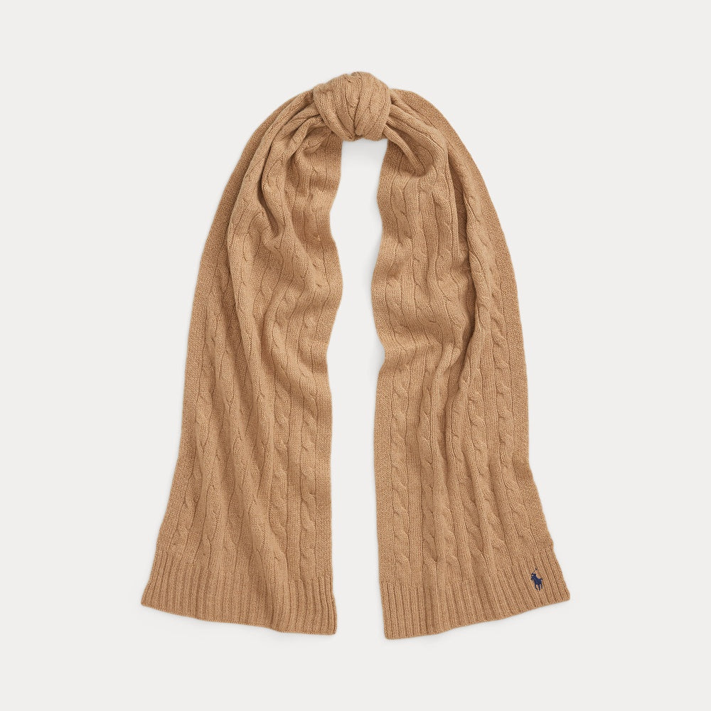 CABLE-KNIT WOOL-CASHMERE SCARF - BoUvy