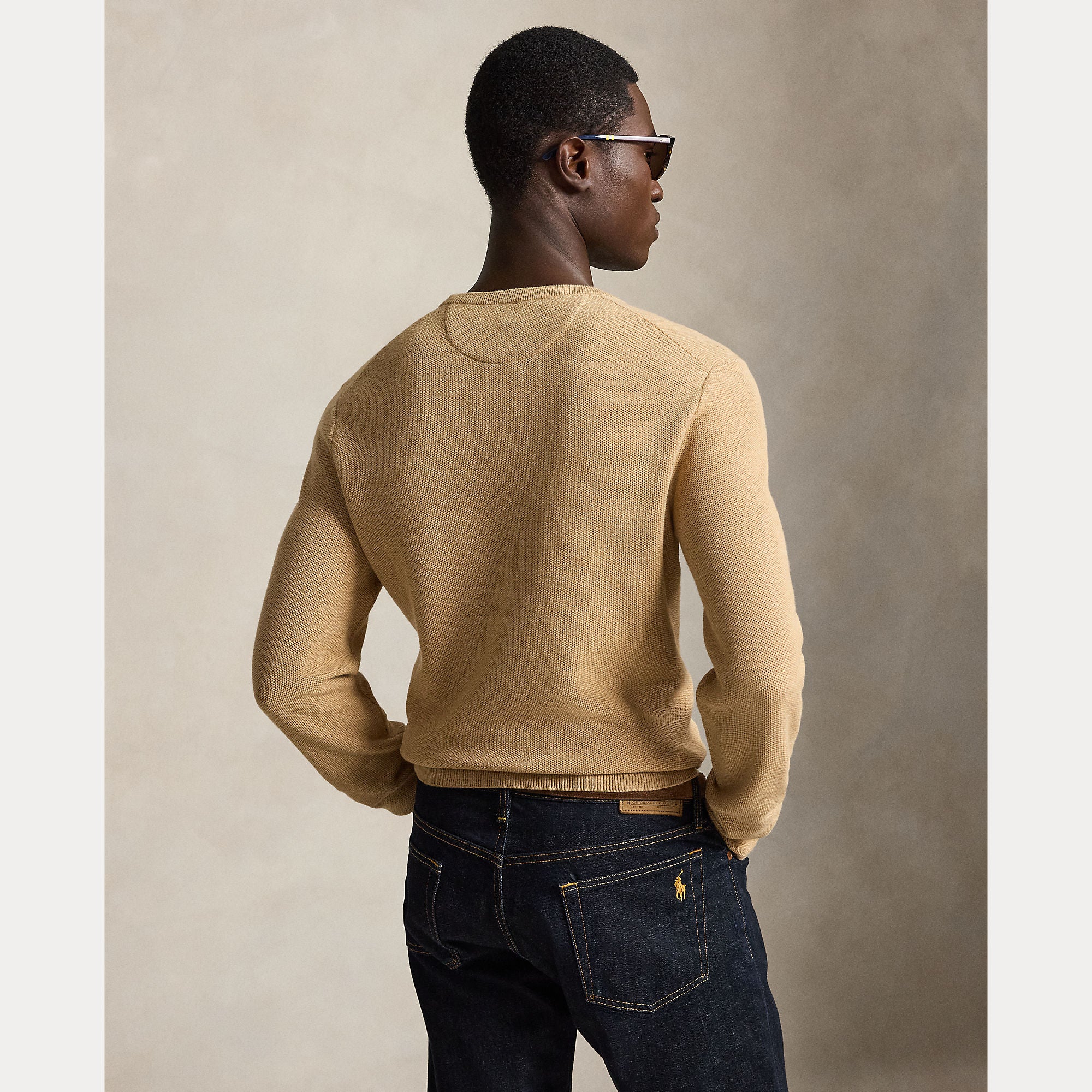 MESH-KNIT COTTON CREWNECK SWEATER - BoUvy