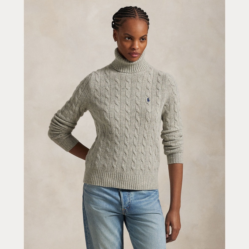 WOOL-CASHMERE CABLE TURTLENECK SWEATER - BoUvy