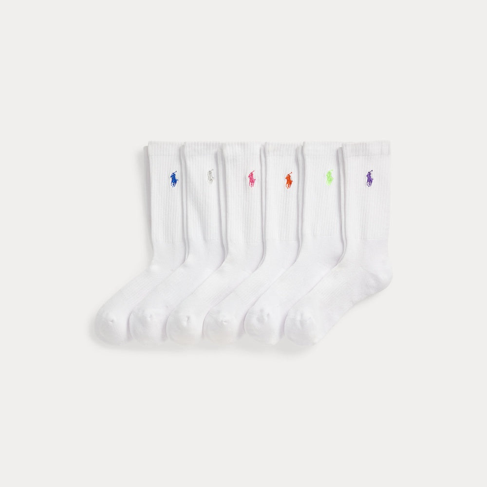 EMBROIDERED PONY CREW SOCK 6-PACK - BoUvy