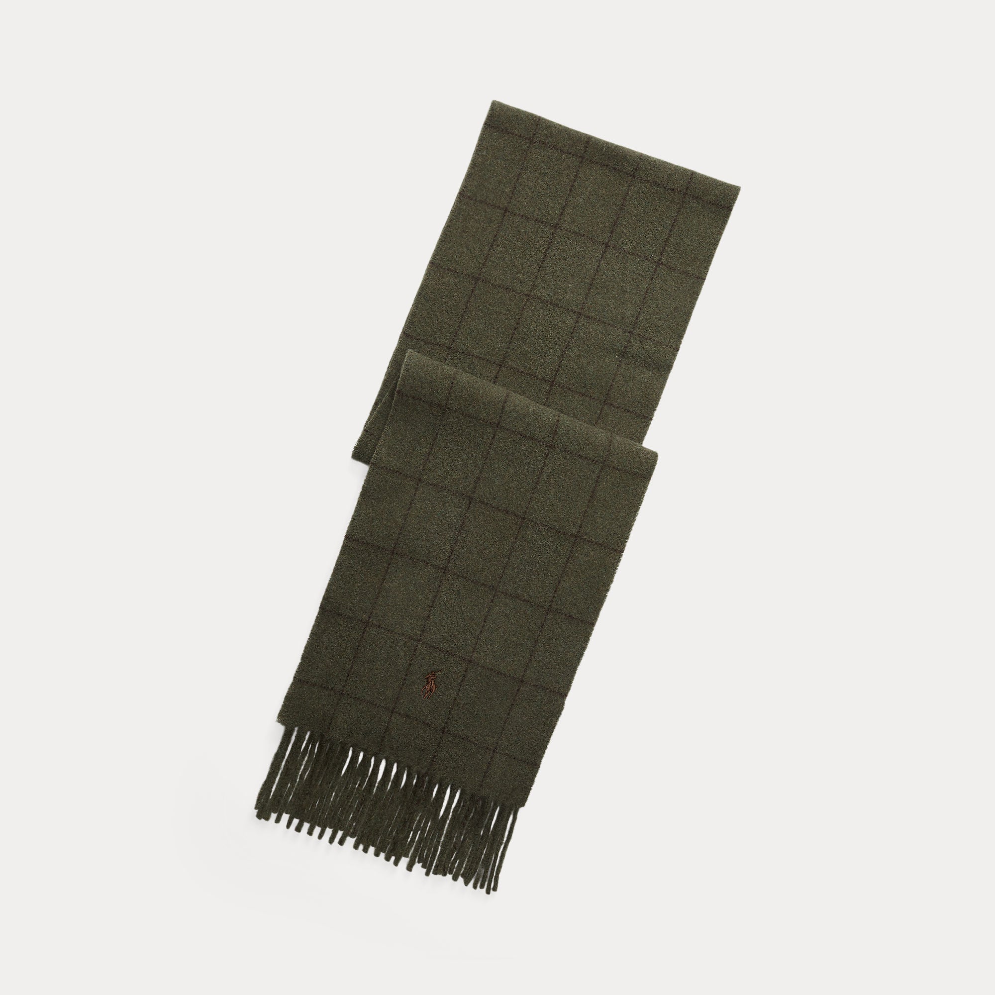 REVERSIBLE WINDOWPANE WOOL-BLEND SCARF | BoUvy