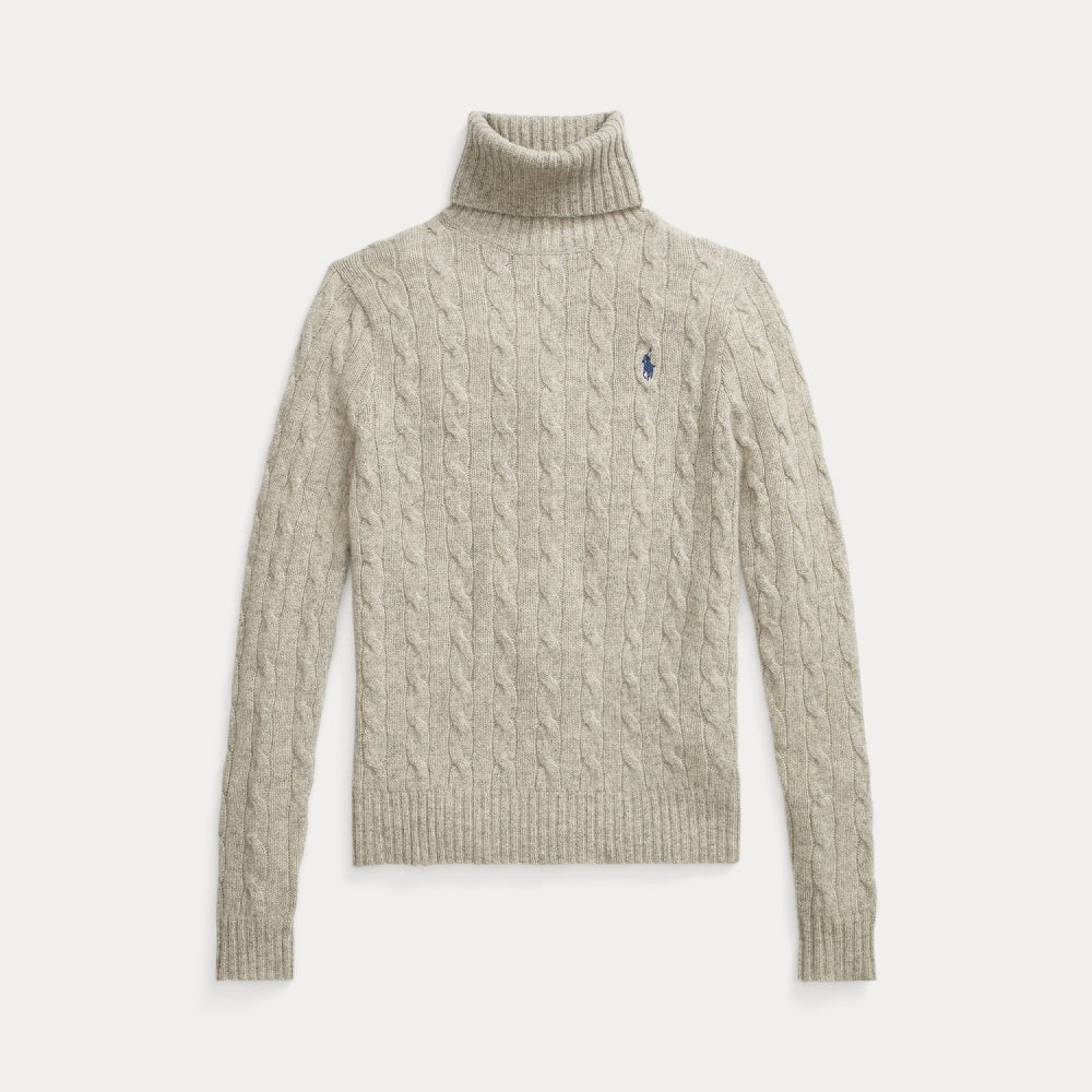 WOOL-CASHMERE CABLE TURTLENECK SWEATER - BoUvy