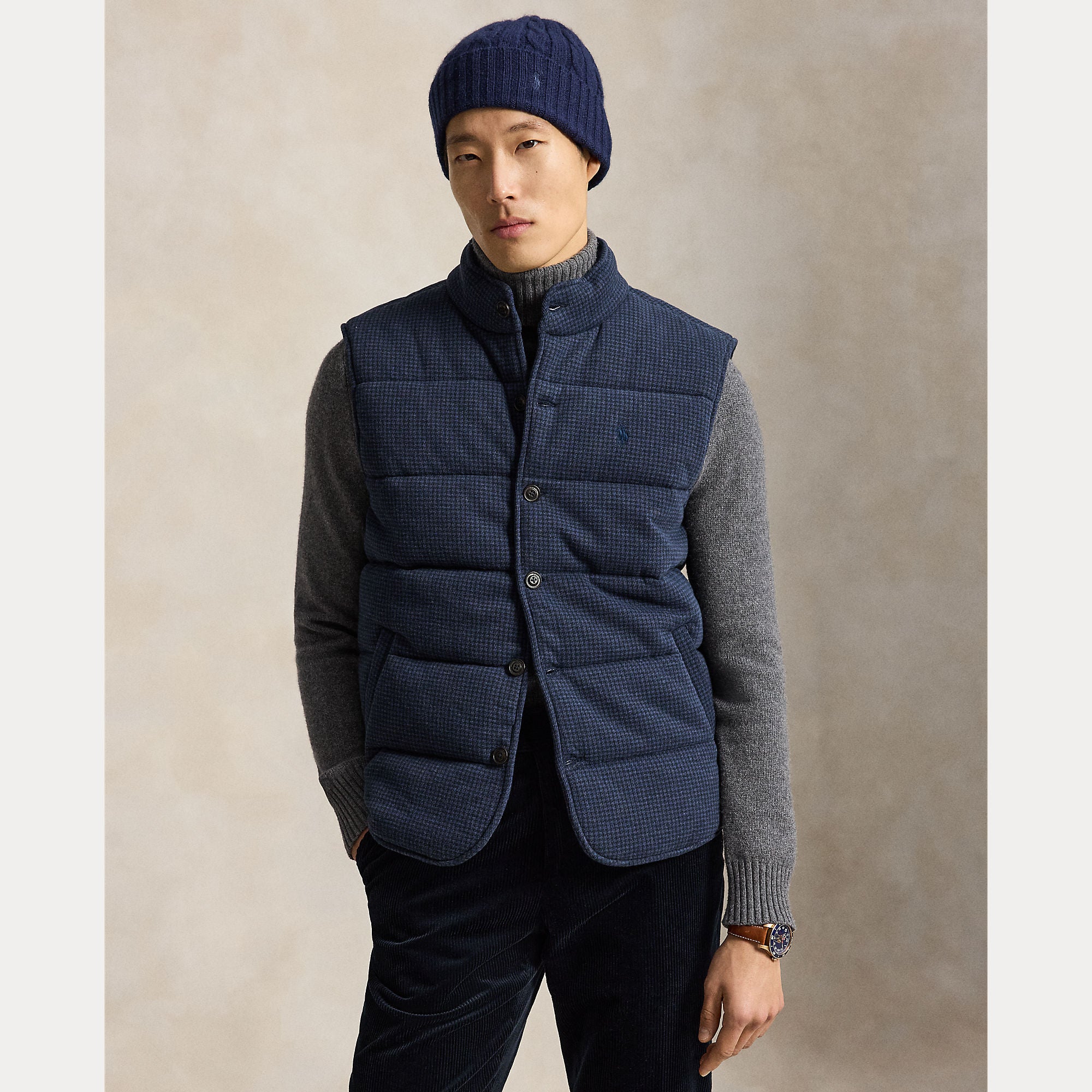 HOUNDSTOOTH ESTATE-RIB VEST | BoUvy