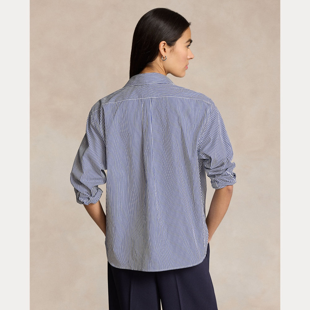 CROPPED BOXY STRIPED COTTON SHIRT - BoUvy