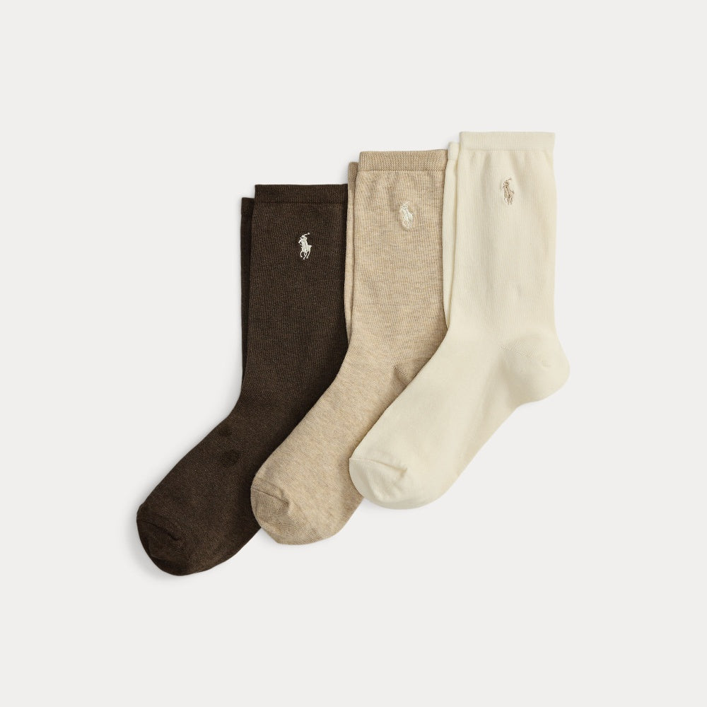 EMBROIDERED PONY CREW SOCK 3-PACK - BoUvy