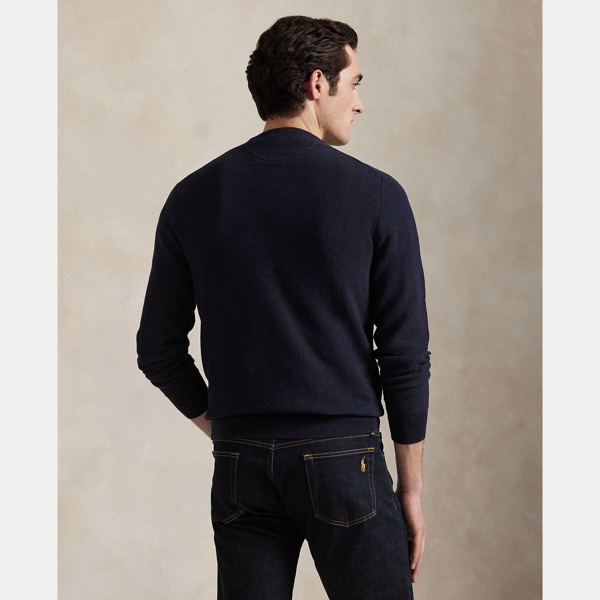 MESH-KNIT COTTON CREWNECK SWEATER - BoUvy