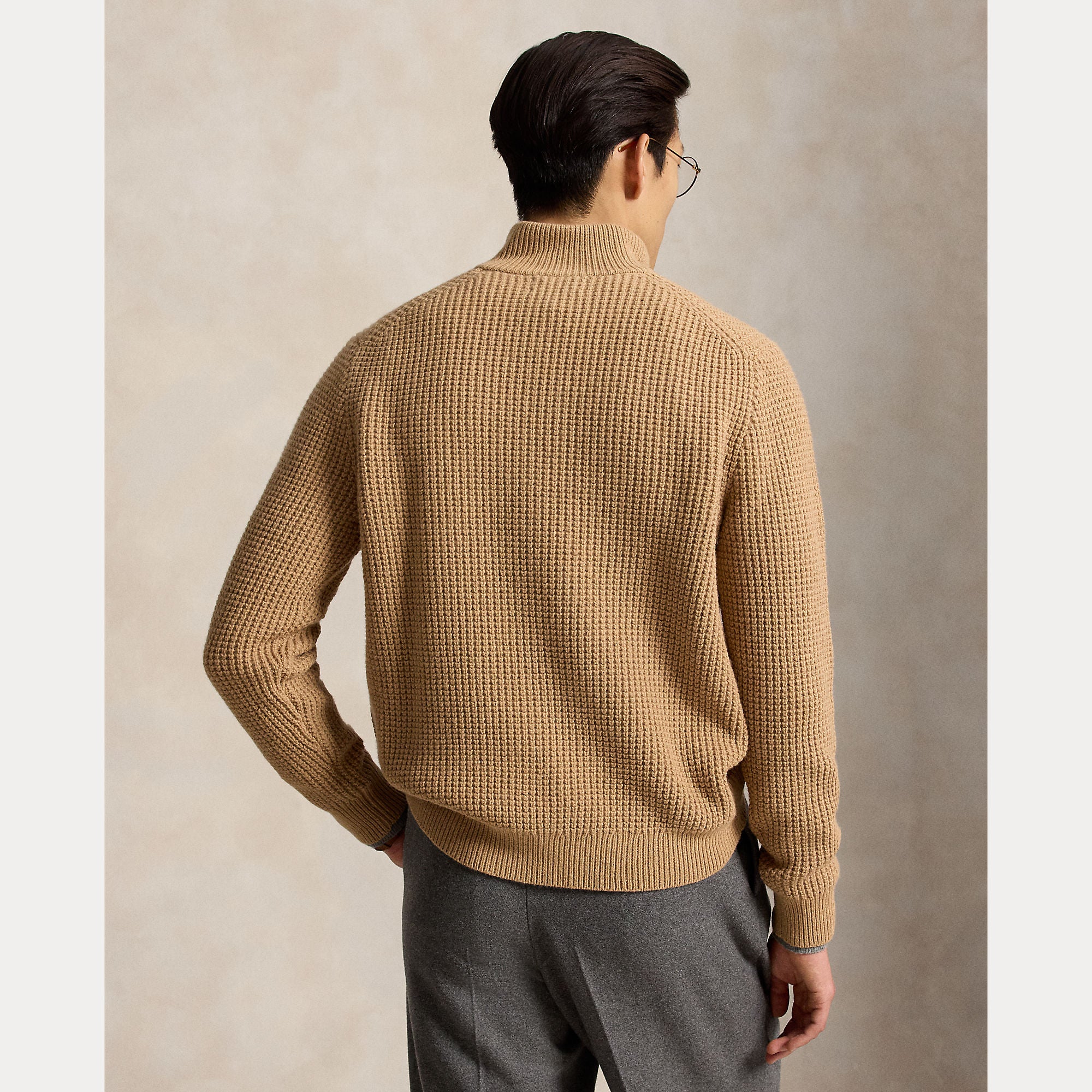 WAFFLE-KNIT WOOL-COTTON SWEATER - BoUvy