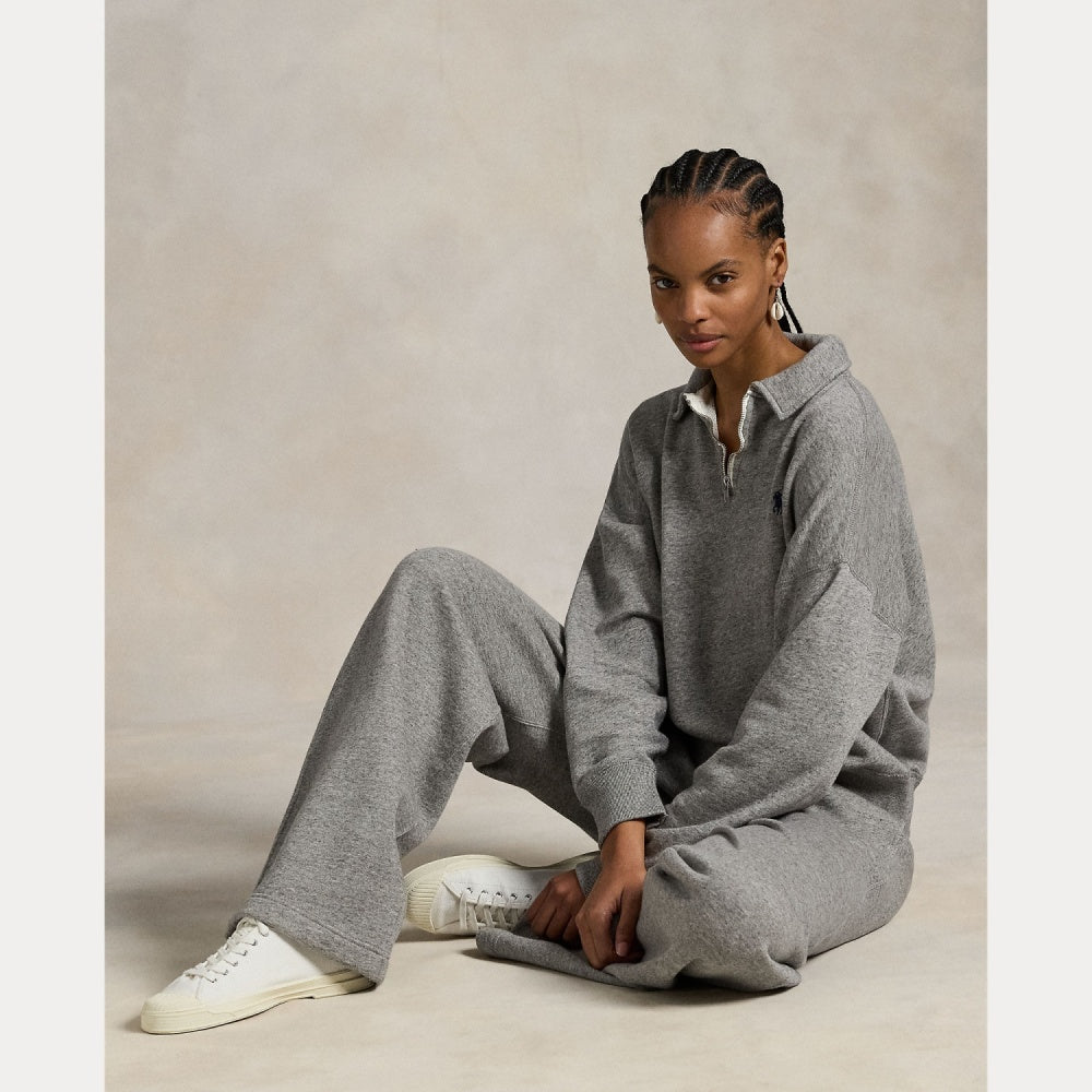 DRAWSTRING FLEECE WIDE-LEG SWEATPANT - BoUvy