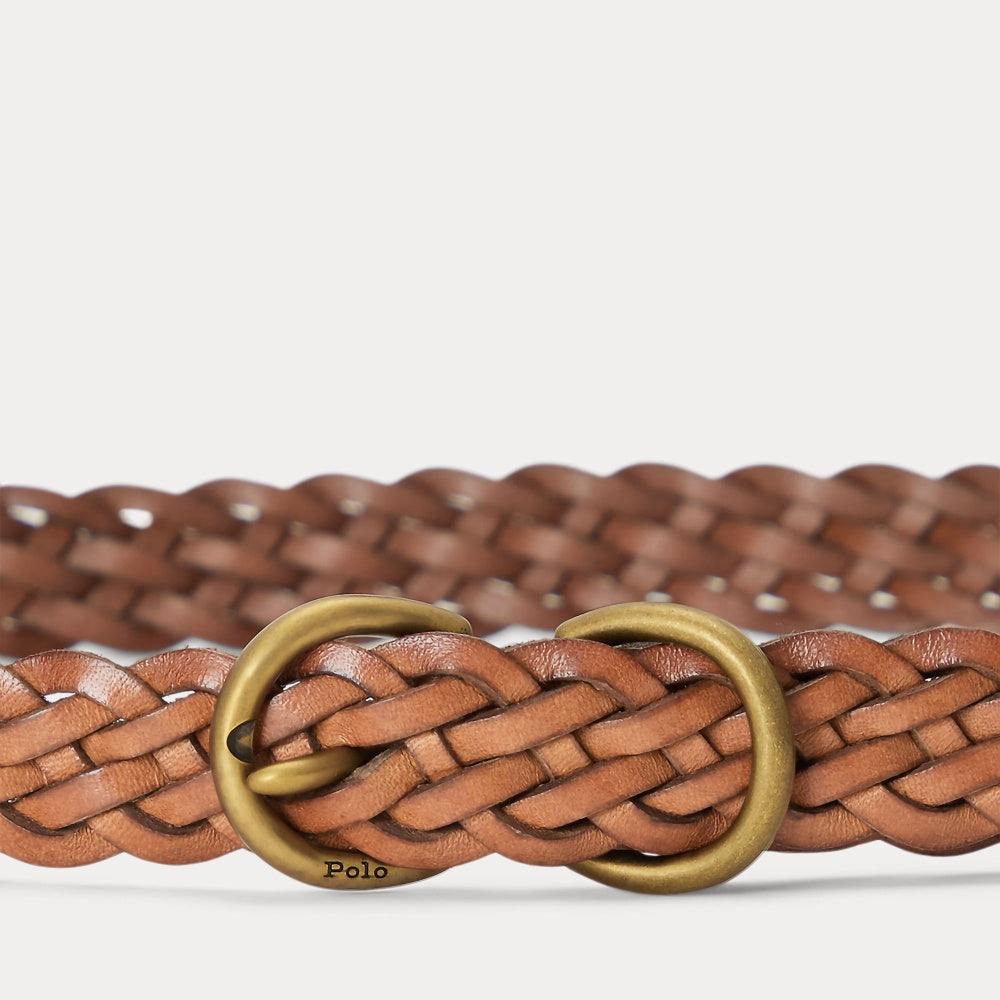 BRAIDED VACHETTA LEATHER SKINNY BELT - BoUvy