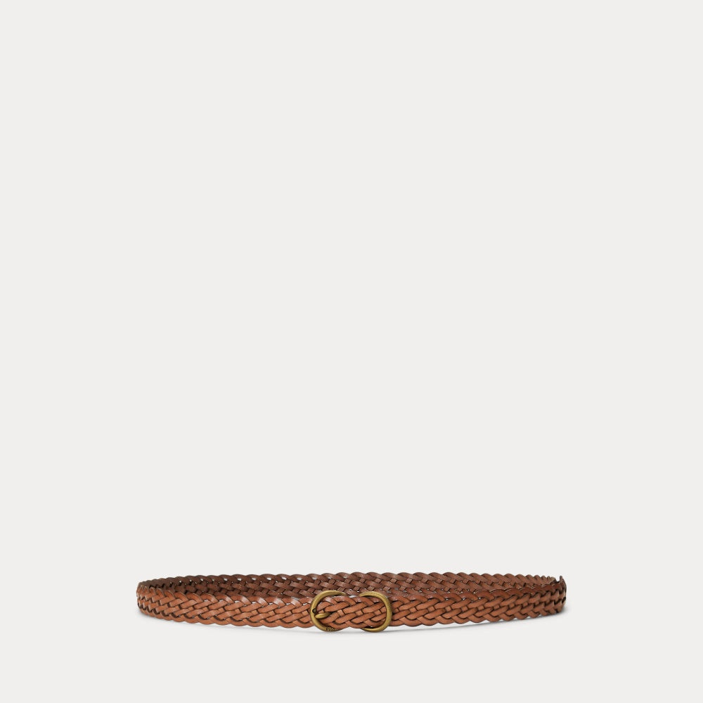 BRAIDED VACHETTA LEATHER SKINNY BELT - BoUvy
