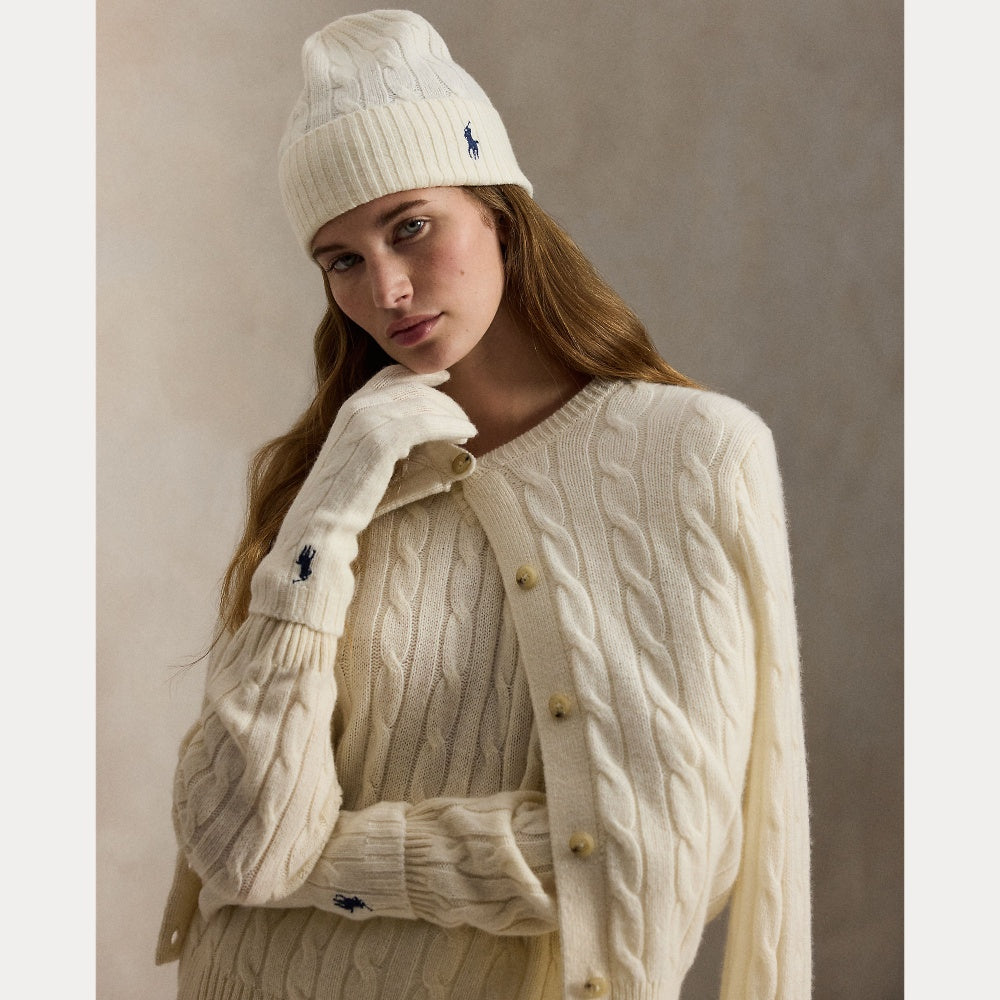 CABLE-KNIT WOOL-CASHMERE BEANIE - BoUvy