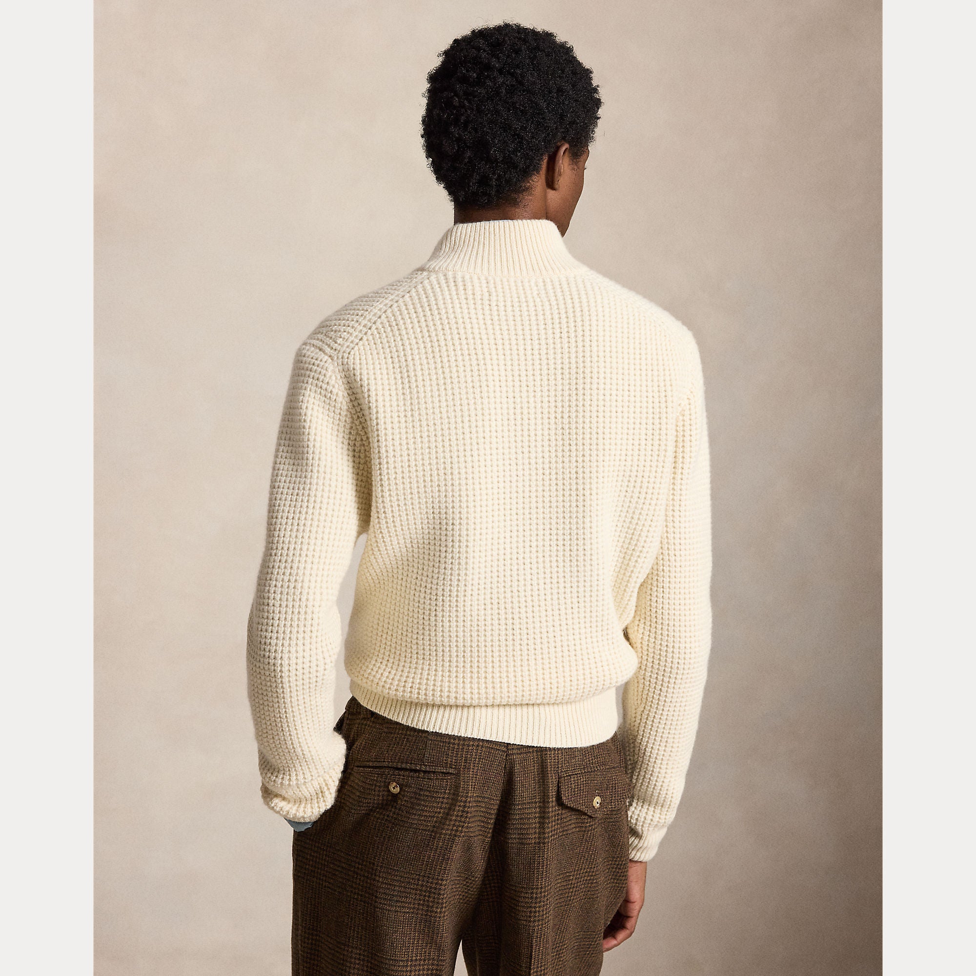 WAFFLE-KNIT WOOL-COTTON SWEATER - BoUvy