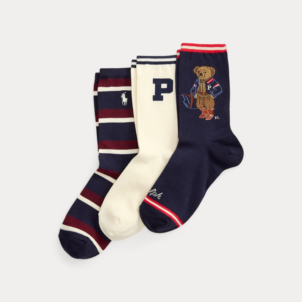 POLO BEAR STRIPED SOCK 3-PACK - BoUvy