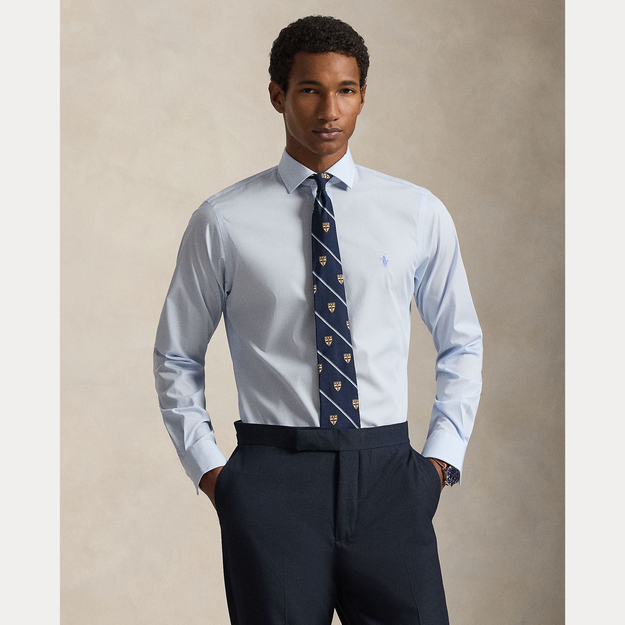 Custom Fit Striped Poplin Shirt - BoUvy