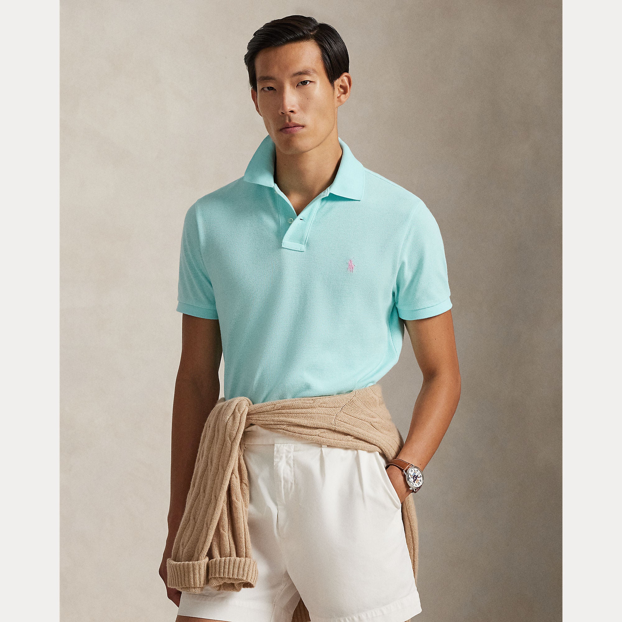 Slim Fit Mesh Polo Shirt - BoUvy